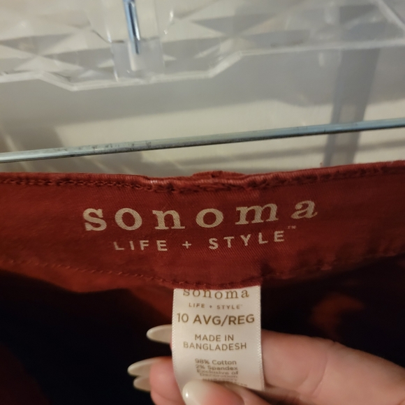 Women's Sonoma Slacks Burgundy Size 10 - Picture 3 of 4